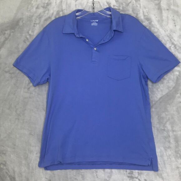 J. Crew Other - J. Crew Washed Jersey Polo Shirt Mens Medium Periwinkle Short Sleeve Cotton